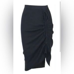 Luke gathered skirt black; perfect with white tee or dress up with blouse